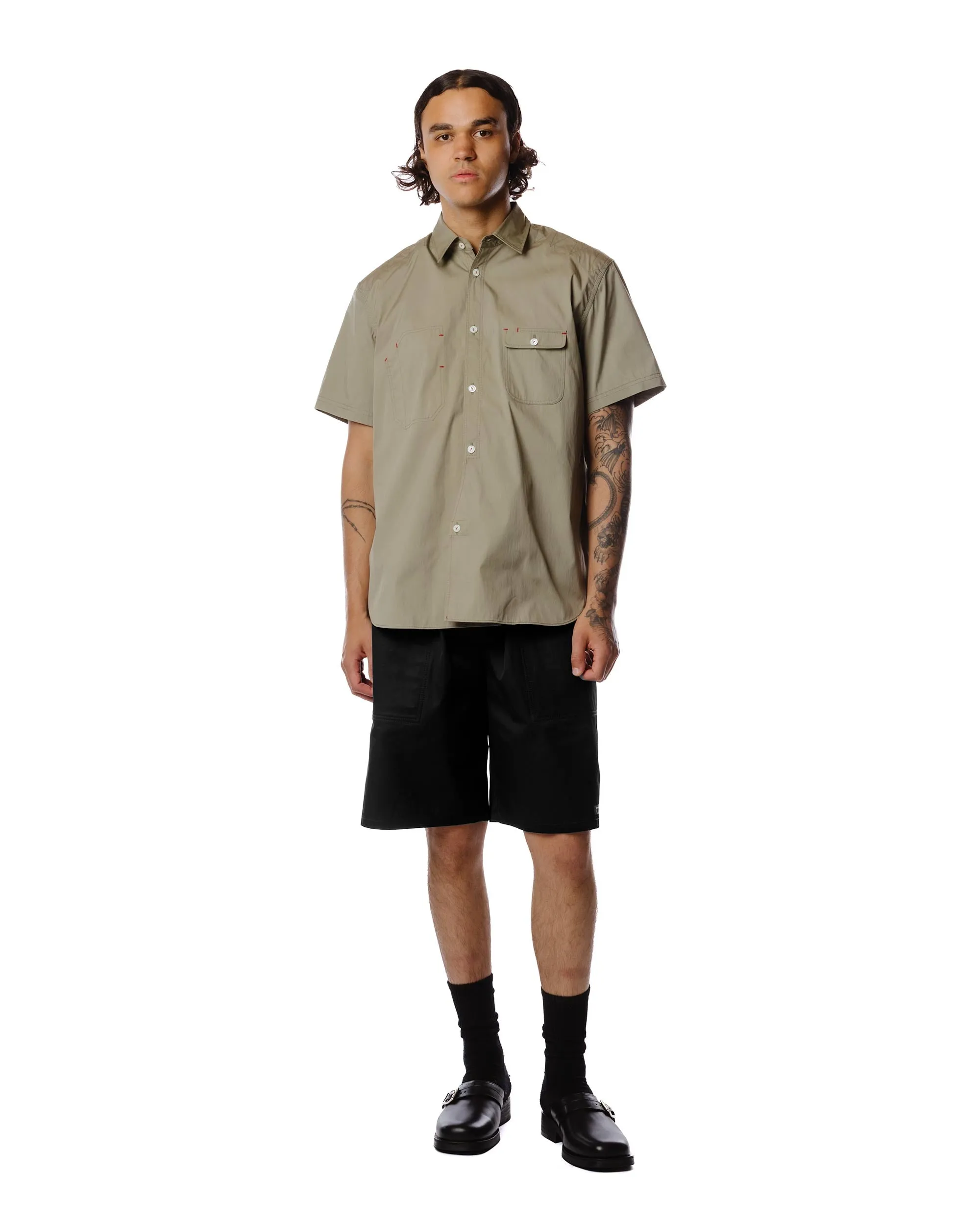 Junya Watanabe MAN Cotton Nylon Work Shirt Khaki