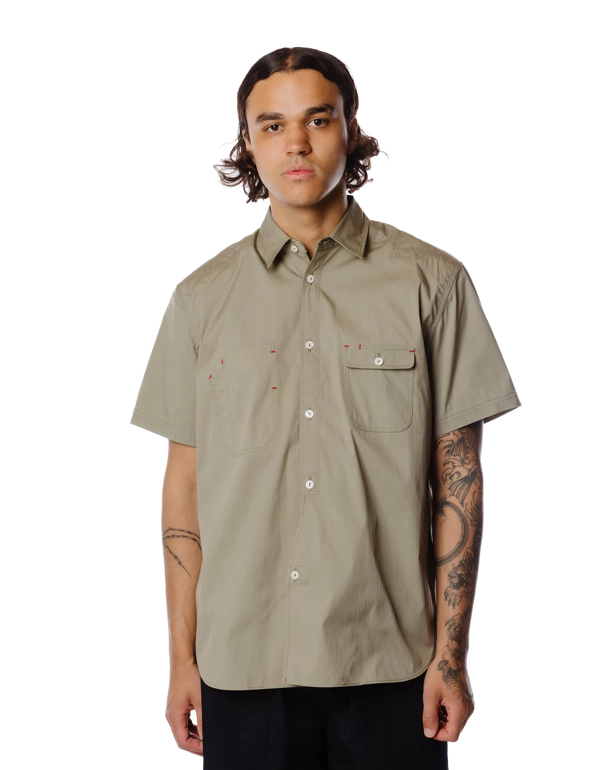 Junya Watanabe MAN Cotton Nylon Work Shirt Khaki