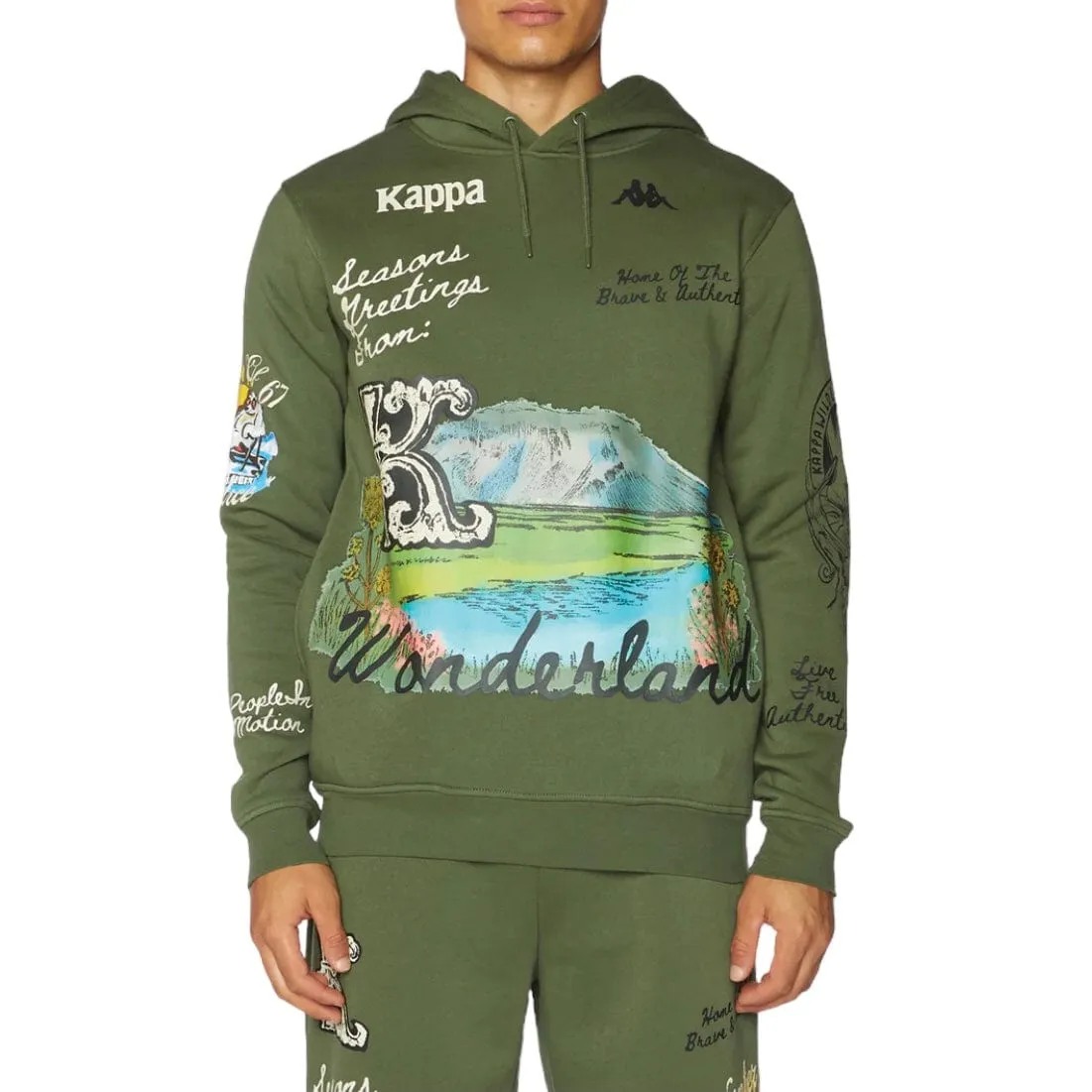 Kappa Authentic Friyo Hoodie (Green Cypress) 321P35W