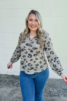 Keep Hoping Leopard Henley Top