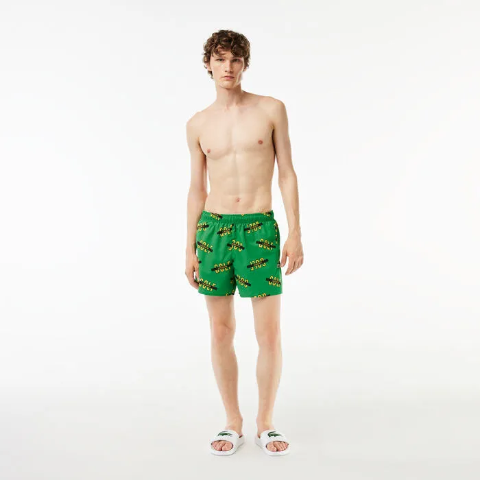 Lacoste Printed Swim Trunks