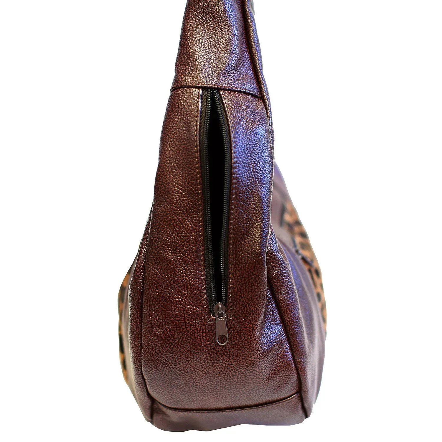 Large Top Zip Hobo Genuine Leather