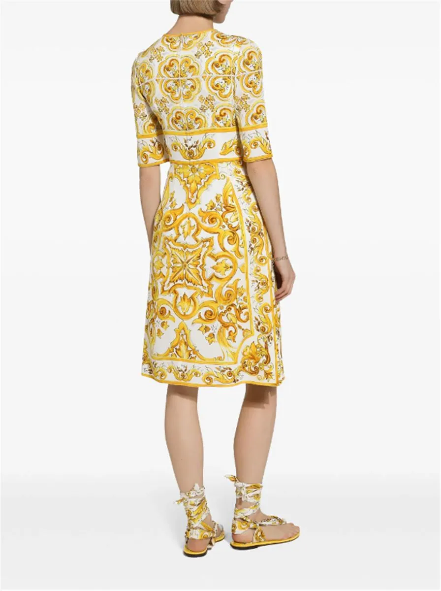 MAJOLICA SILK CREPE DRESS