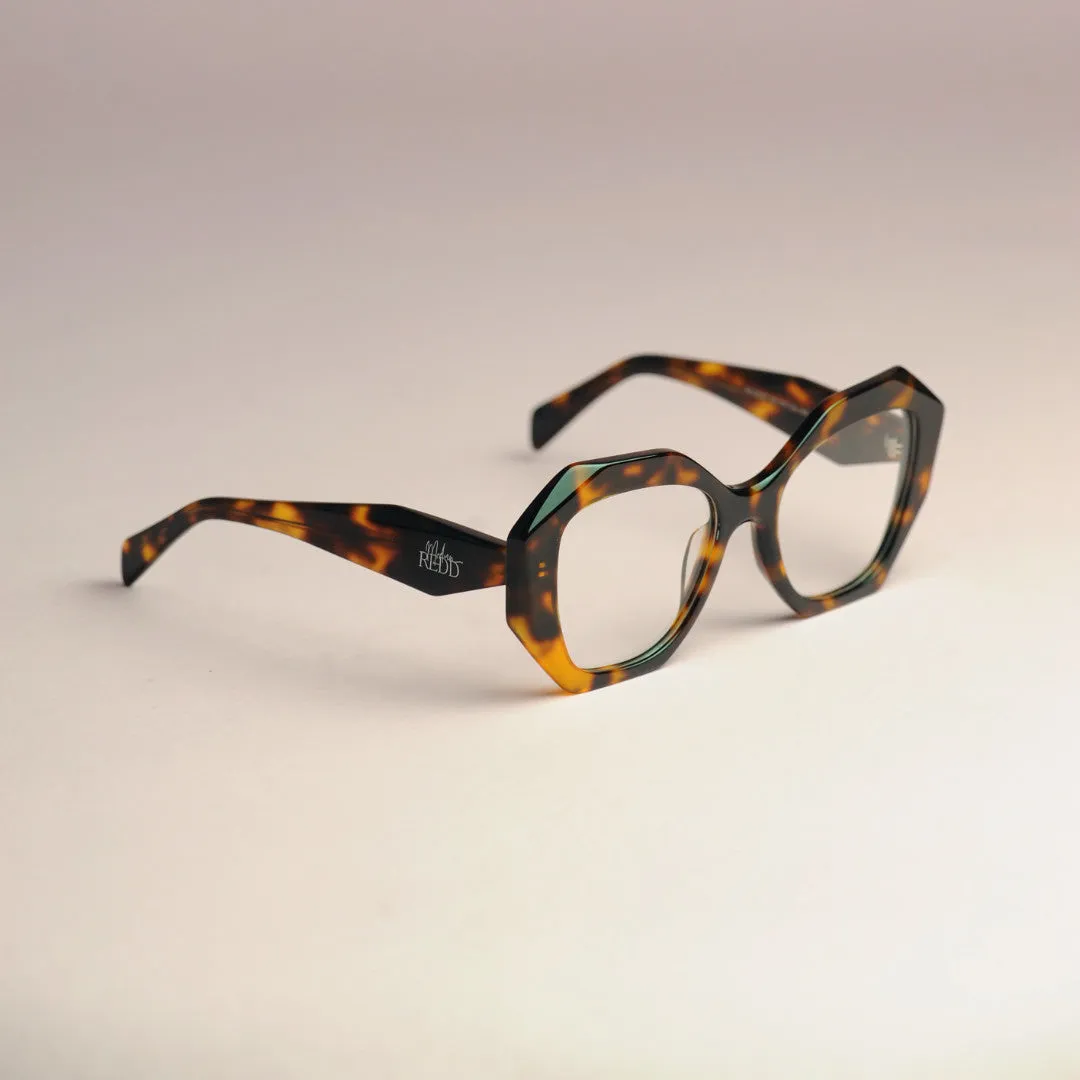 Monarch Redd Dot Demi Brown Oversized Eyeglasses