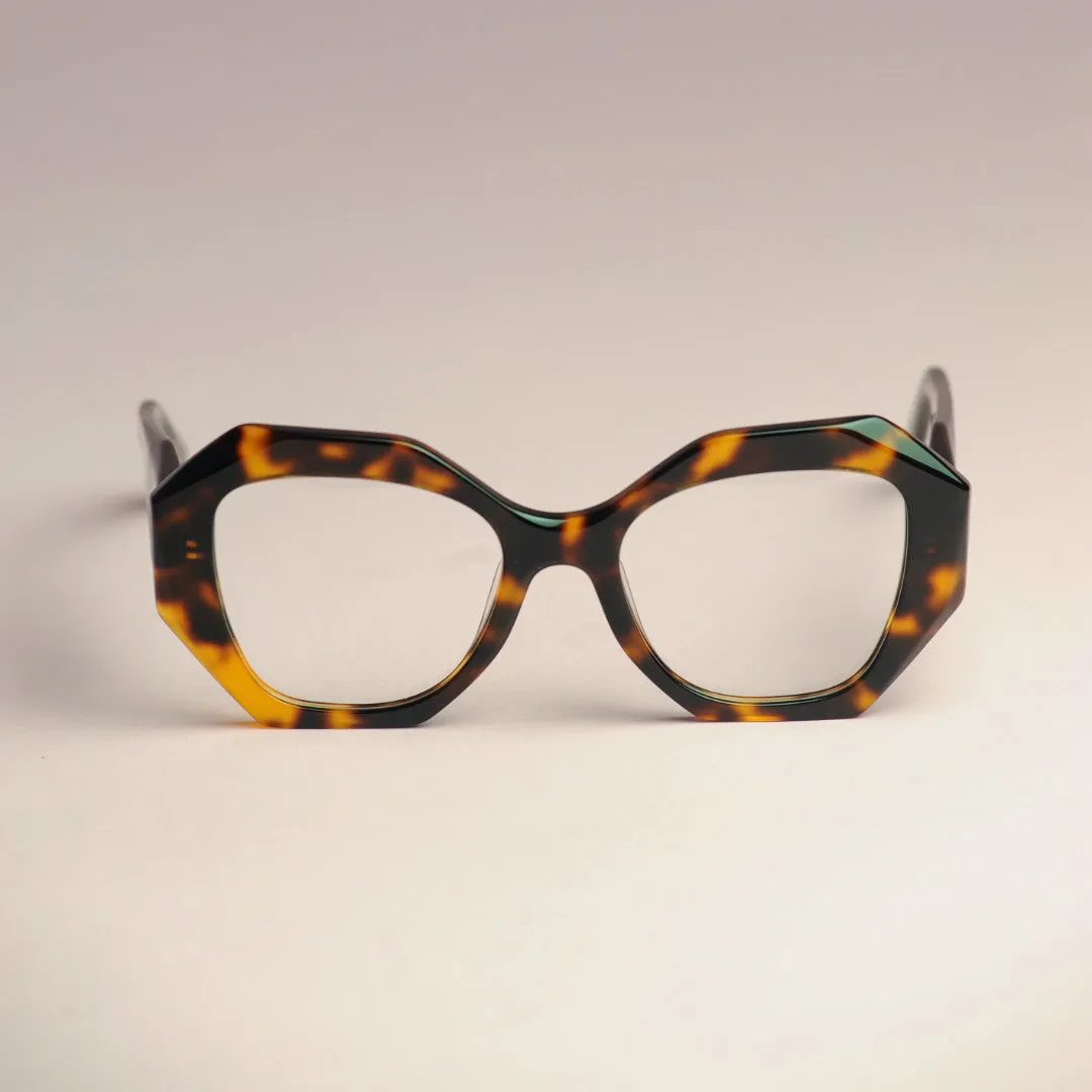 Monarch Redd Dot Demi Brown Oversized Eyeglasses