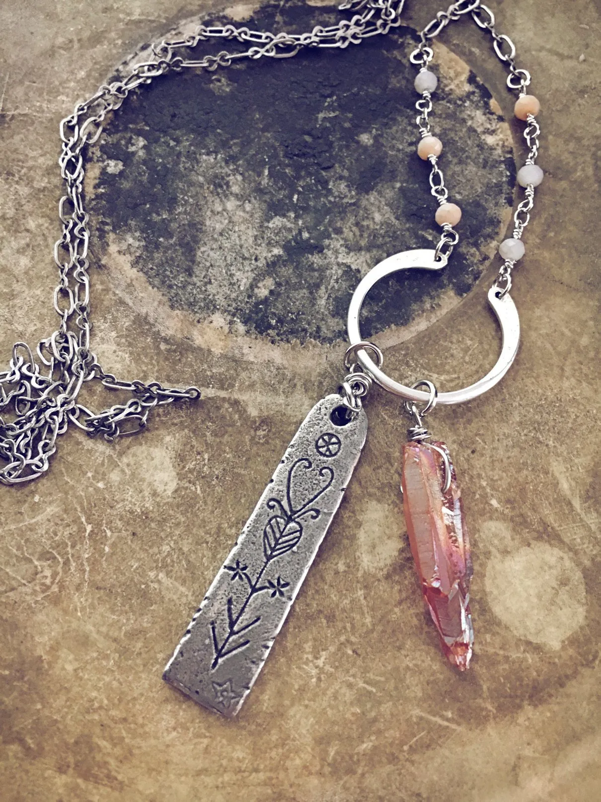 mystic mandrake & canyon lustre crystal necklace