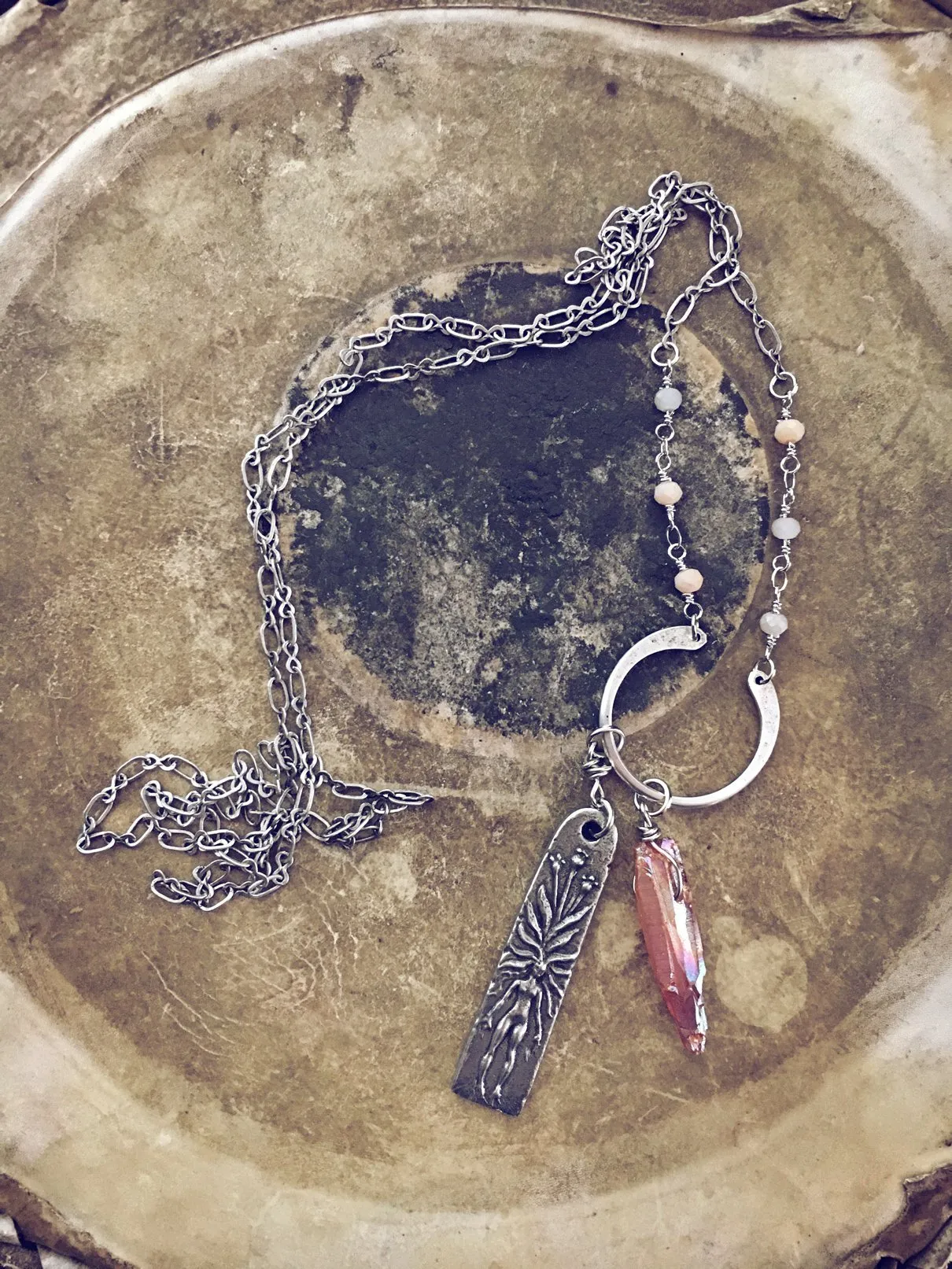 mystic mandrake & canyon lustre crystal necklace