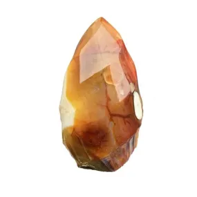 Natural Carnelian Jasper Flame Quartz Crystal