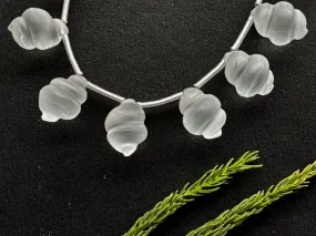 Natural Crystal Carved Frosted Shell Shape Beads