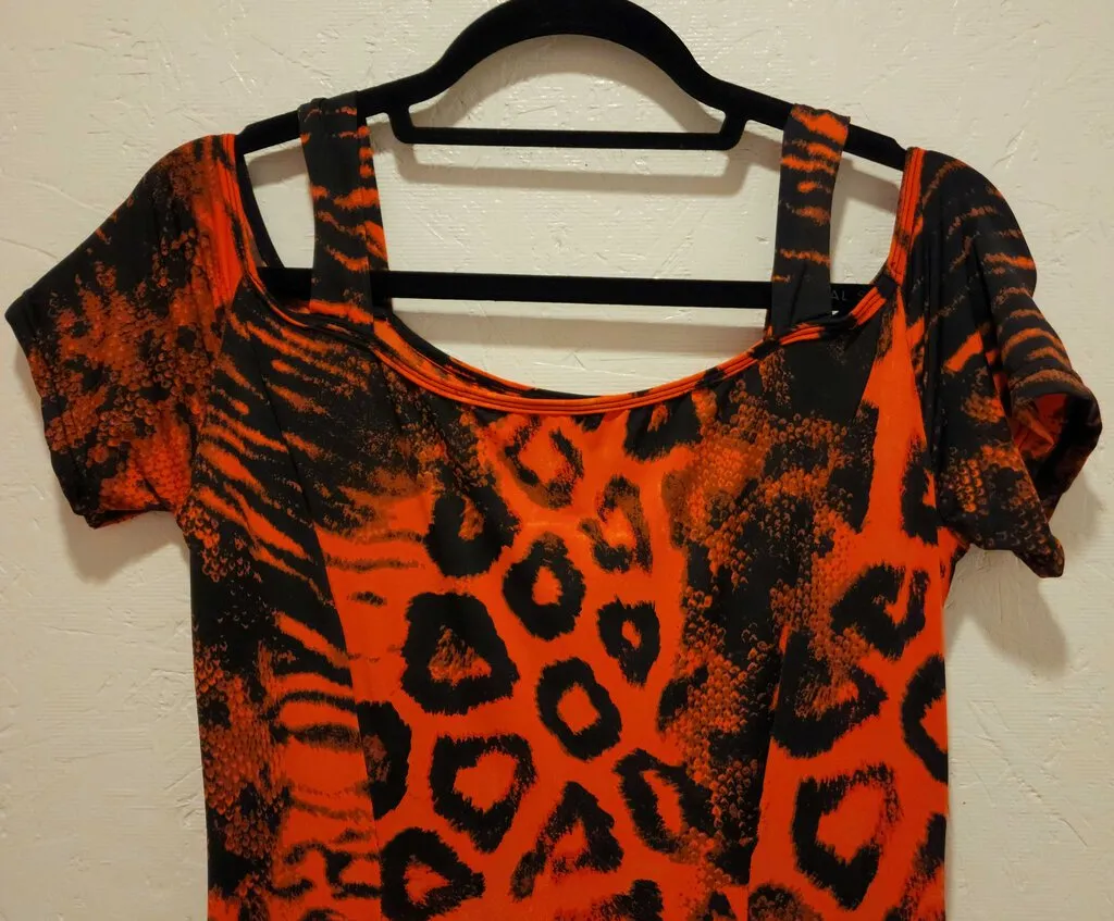 New! Silky Figure Flattering Animal Print Dress Size XXL