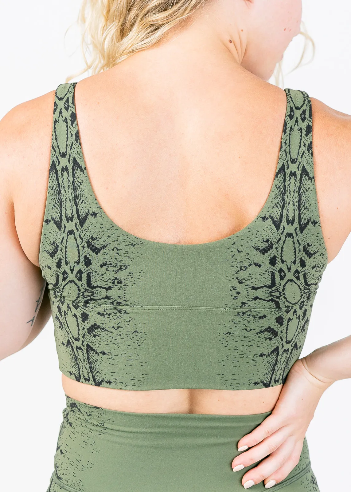 NKD Crop Bra 1.0 | Green Snakeskin