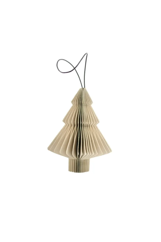 Nordic Rooms - Christmas Ornament - Paper Tree - 10cm - Linen