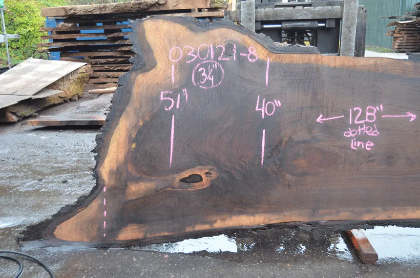 Oregon Black Walnut Slab 030121-08