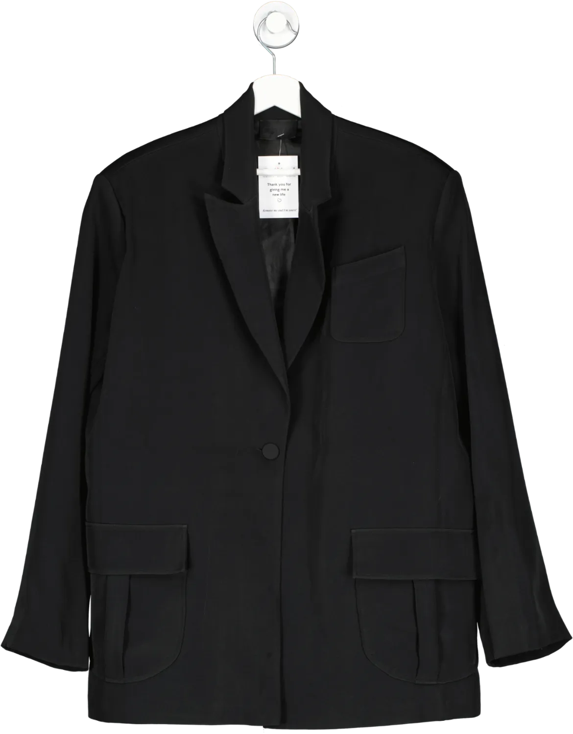 Ozlem Kaya Black Oversized Blazer One Size