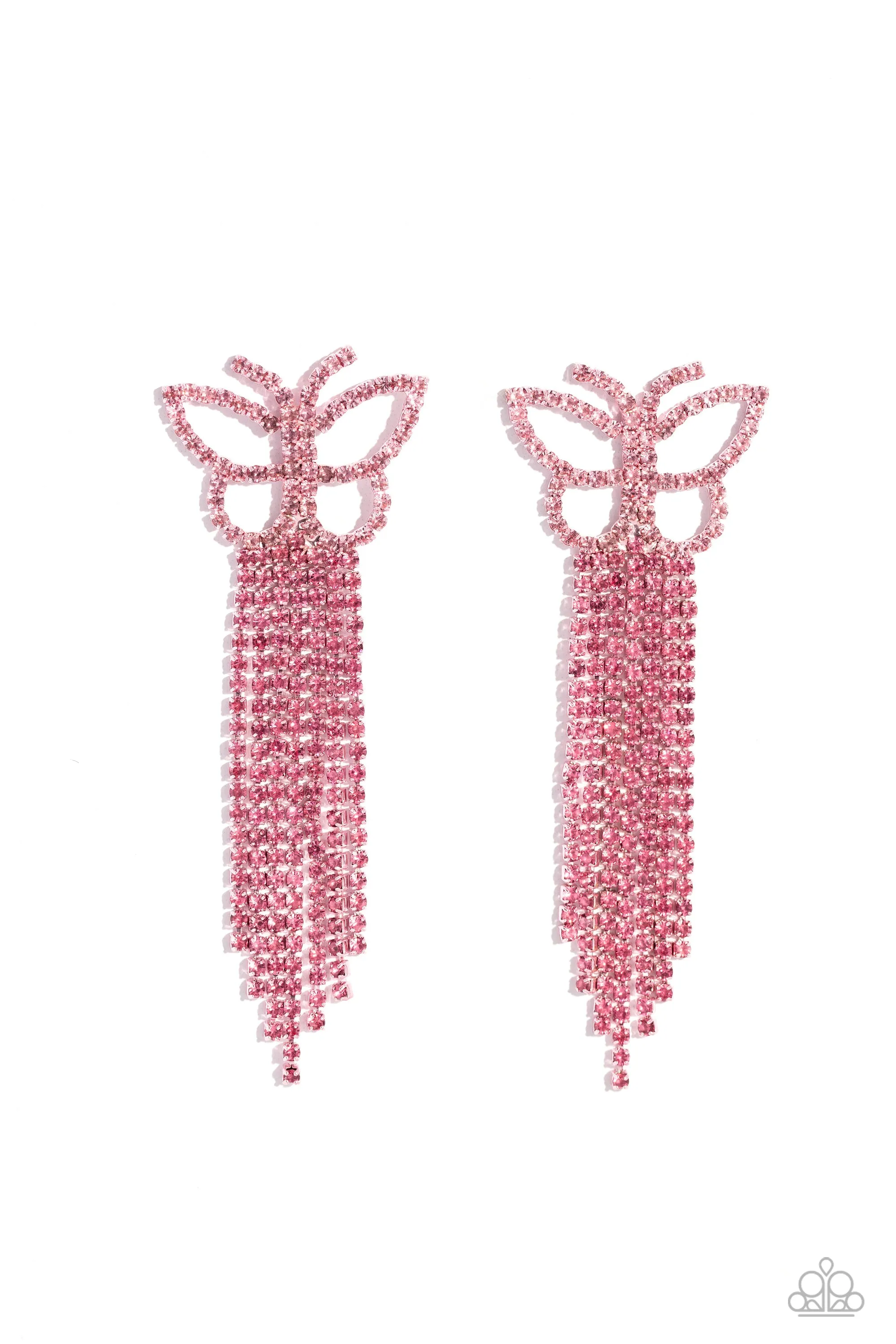 Paparazzi Billowing Butterflies Pink Post Earrings