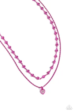 Paparazzi Cupid Combo Pink Necklace & Earring Set