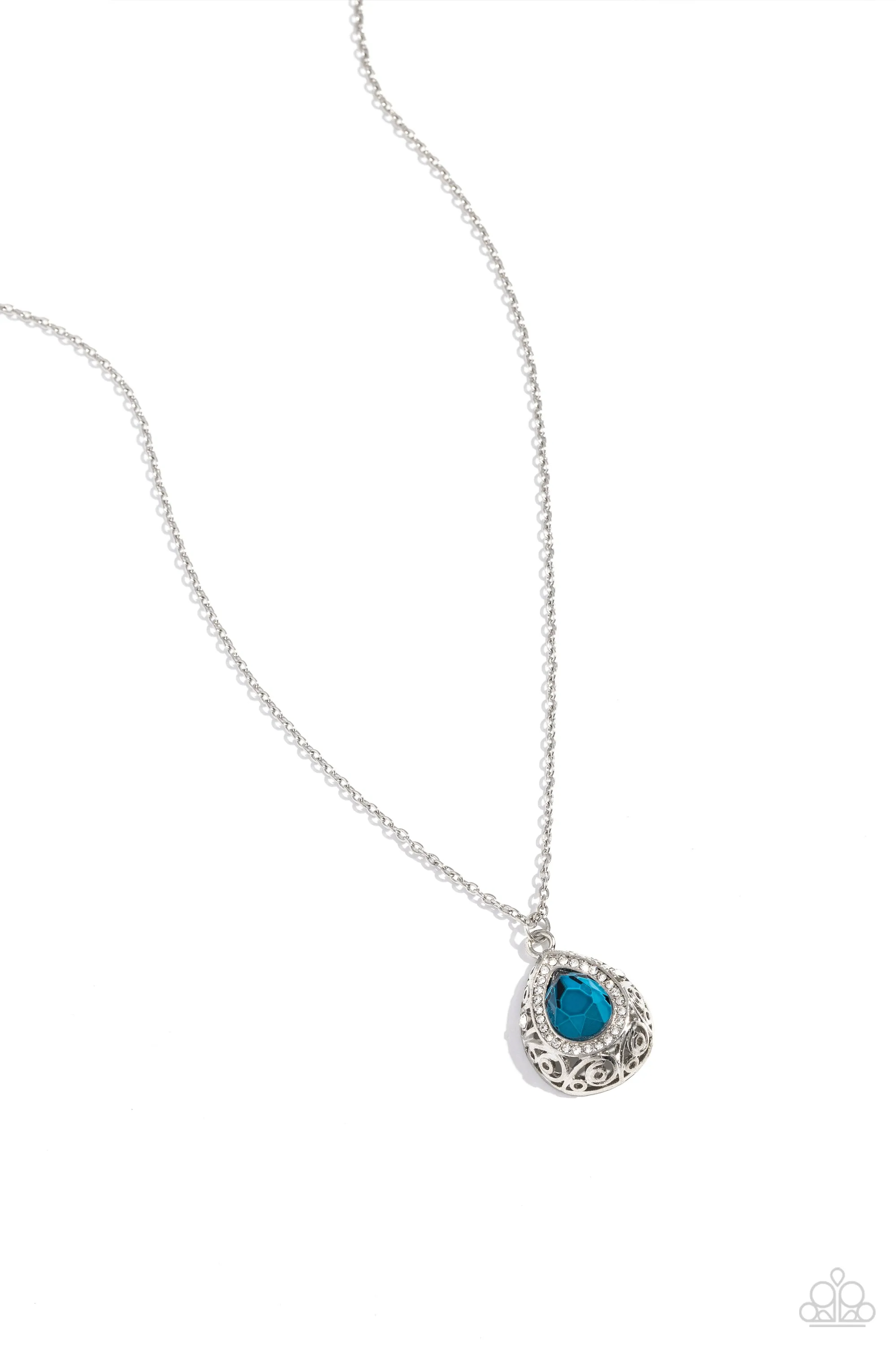 Paparazzi Gracefully Glamorous Blue Necklace & Earring Set