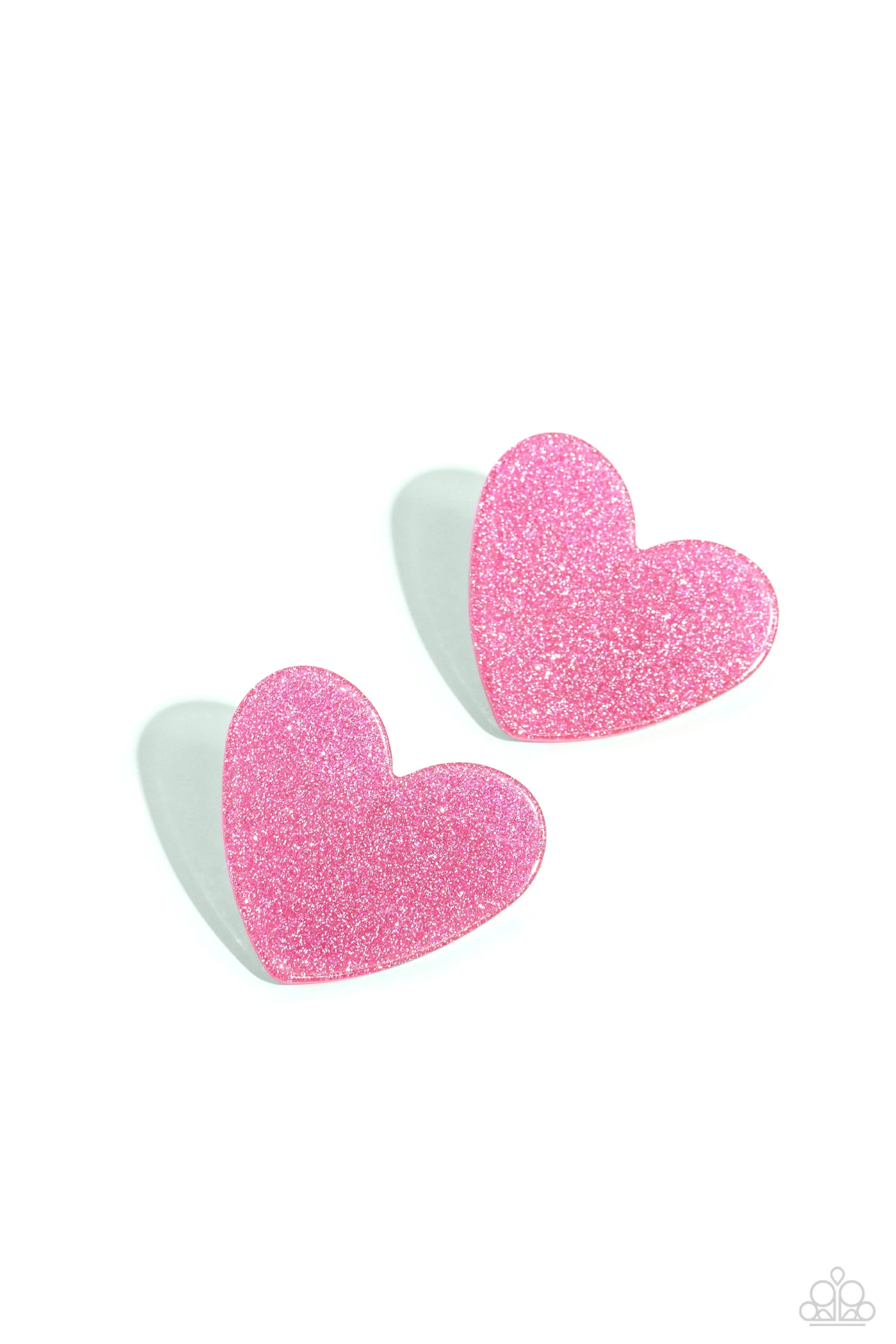 Paparazzi Sparkly Sweethearts Pink Post Earrings