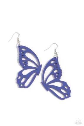 Paparazzi WING of the World Blue Earrings