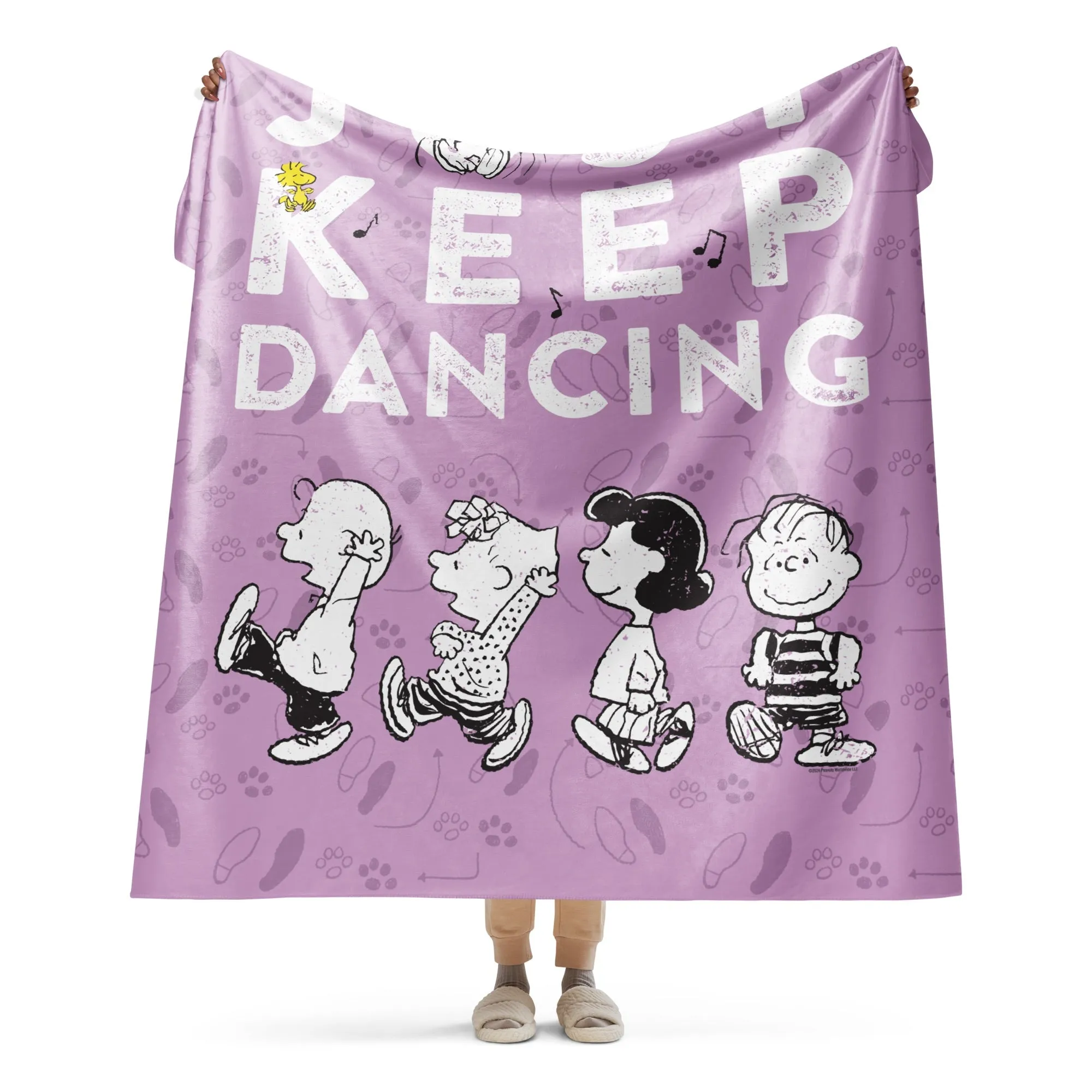 Peanuts Just Keep Dancing Sherpa Blanket