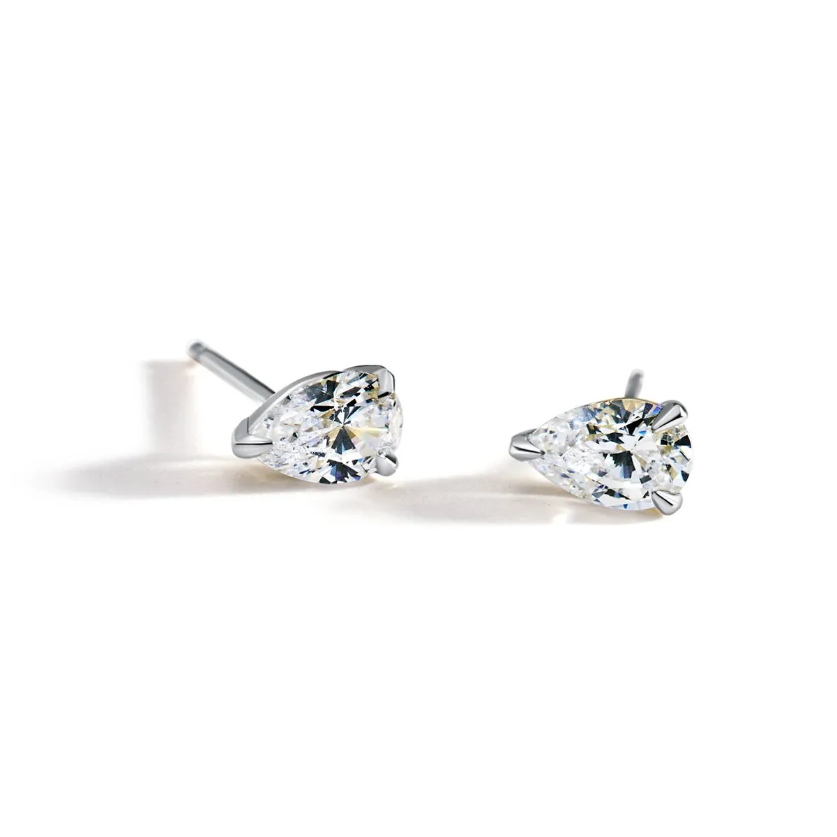 Pear Shaped Prong-Set Diamond Stud Mount