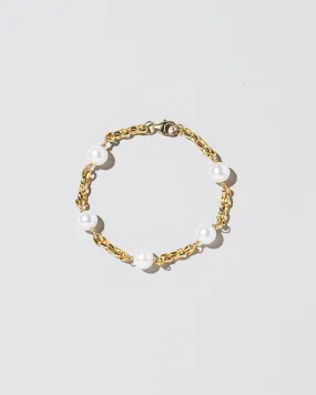 Pearl Station Bracelet Short Loop Chain