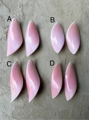 Pink Queen Conch Shell Matching Twist Earring Bead Pairs 15x37mm, One Pair/2 Beads