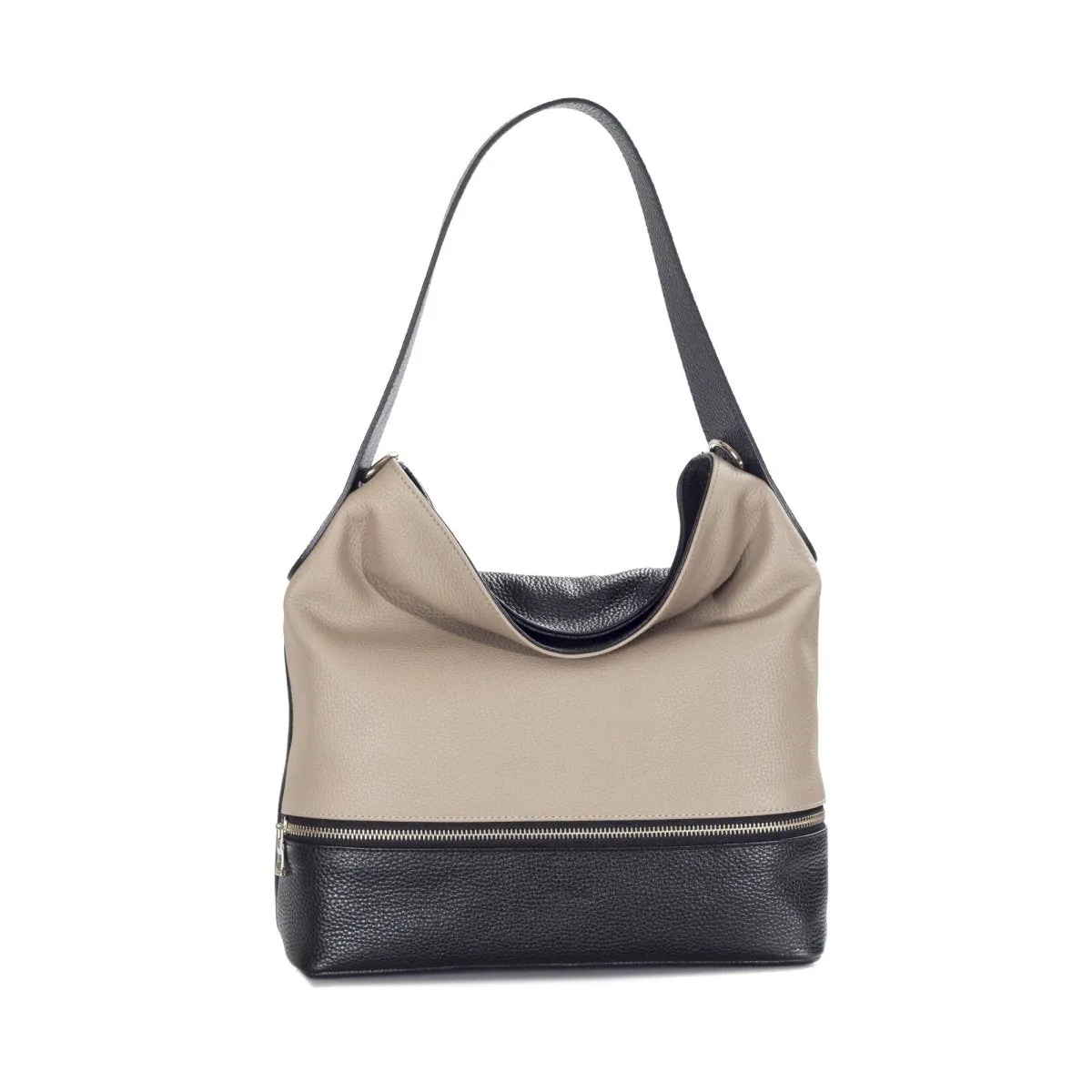 Pippa Premium Pebbled Mix Colour Leather Hobo Shoulder Handbag