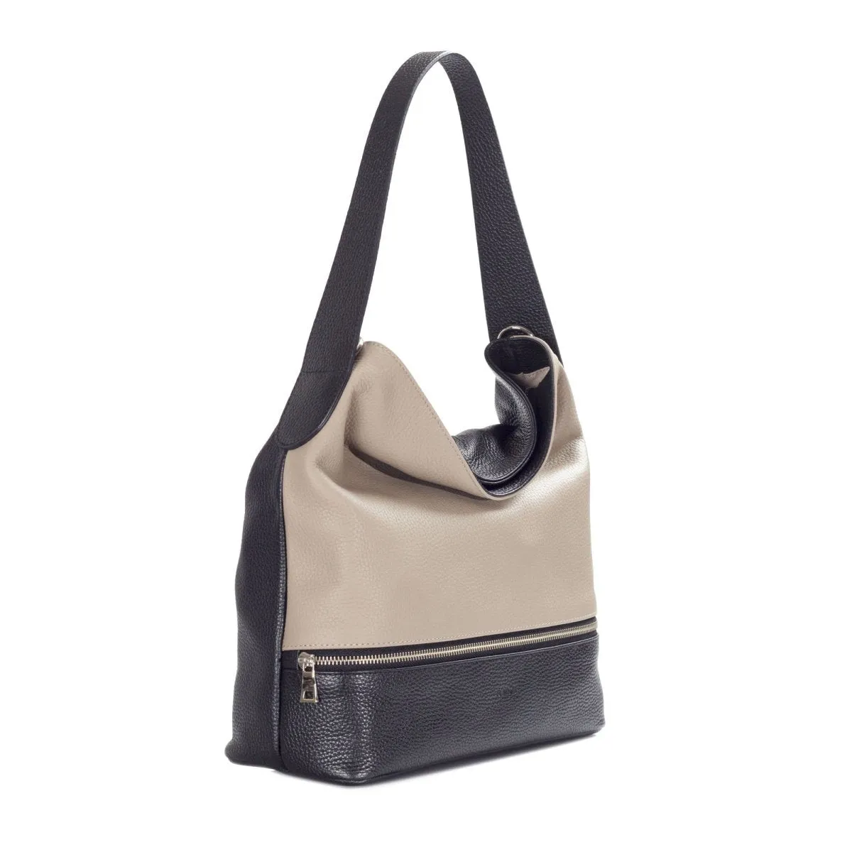 Pippa Premium Pebbled Mix Colour Leather Hobo Shoulder Handbag