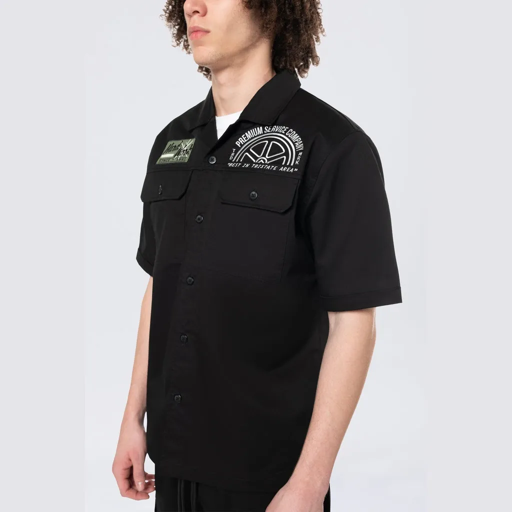 Pitstop S/S Buttondown Shirt - Black