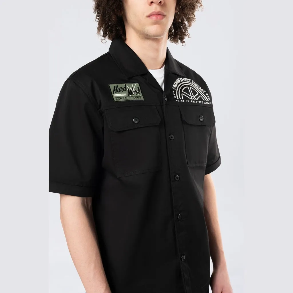 Pitstop S/S Buttondown Shirt - Black