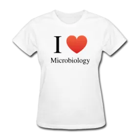 "I ♥ Microbiology" (black) - Women's T-Shirt