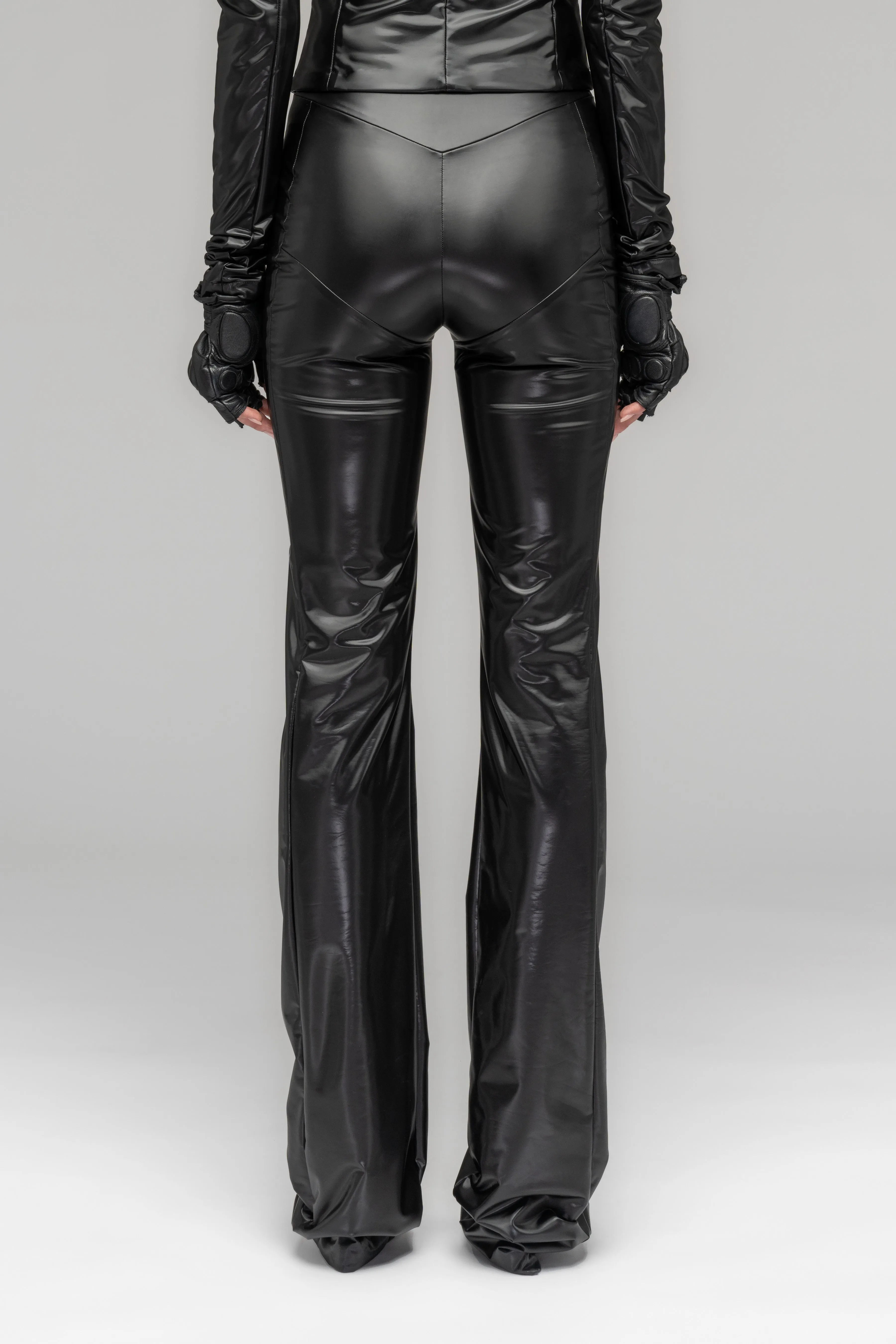 "TRAPEZE" WOVEN STRETCH SUIT TROUSERS IN LUSTER