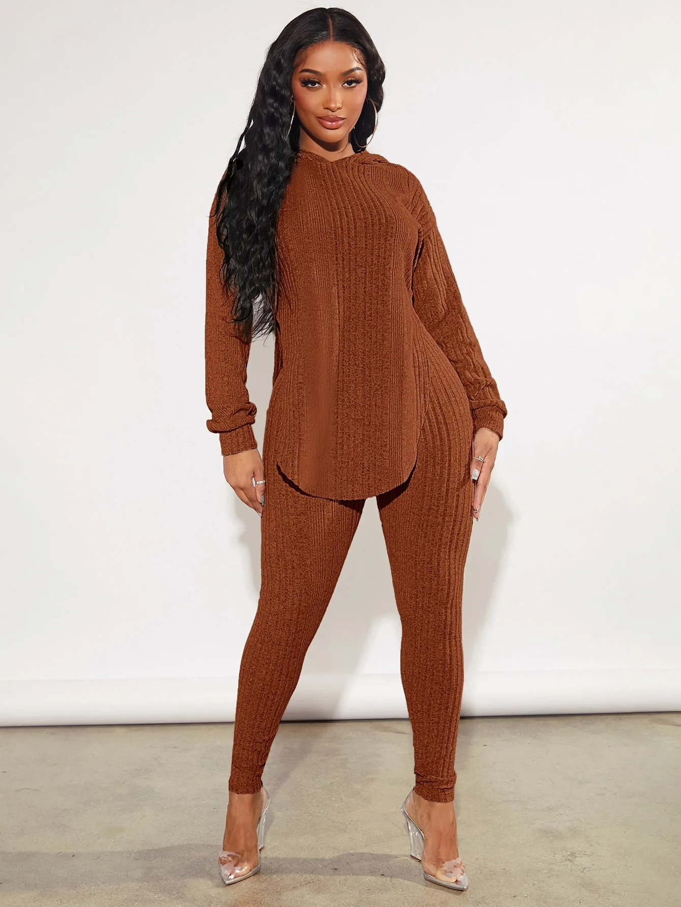 Ribbed Hoodie Leggings Set