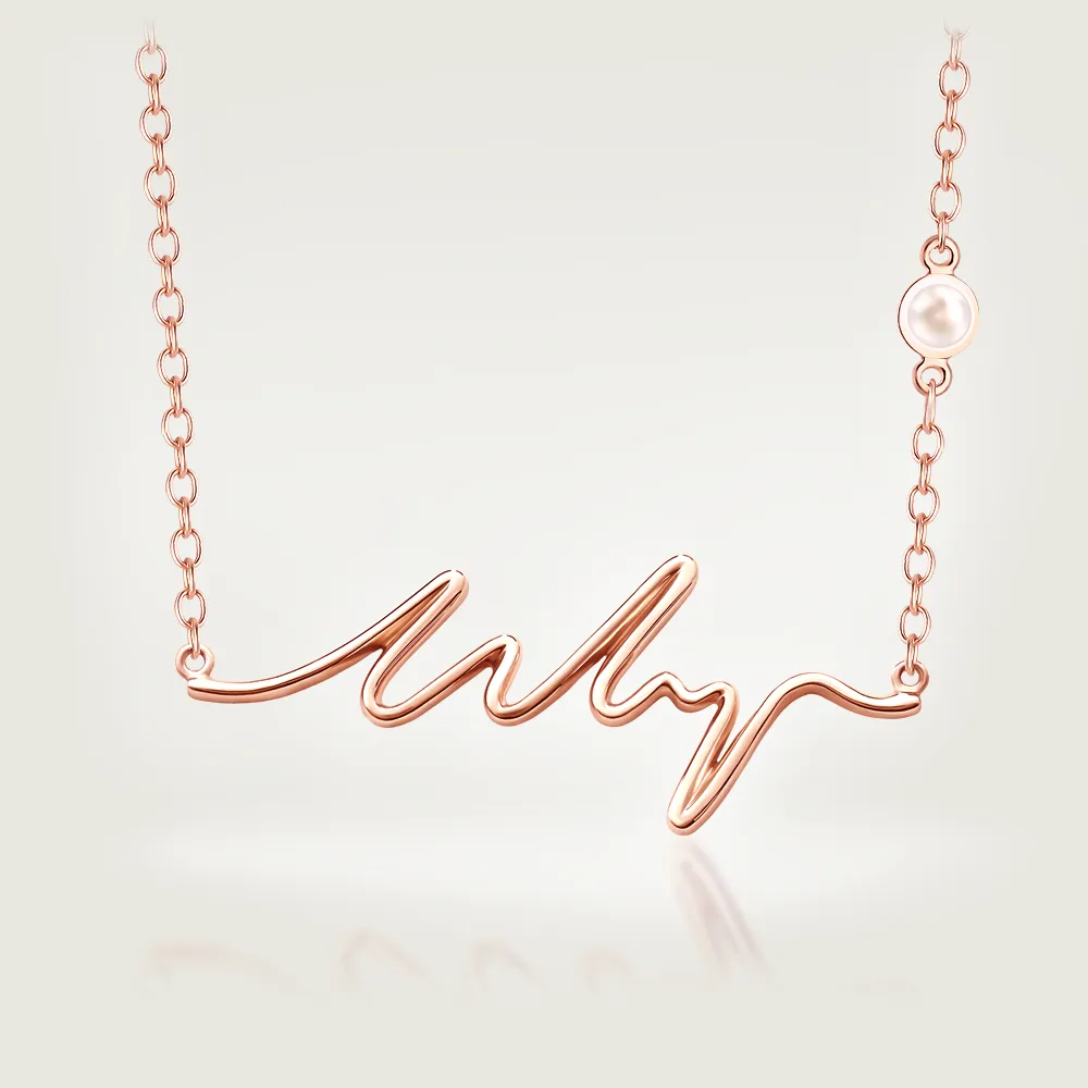 Rose Gold Ser Necklace with Birthstone