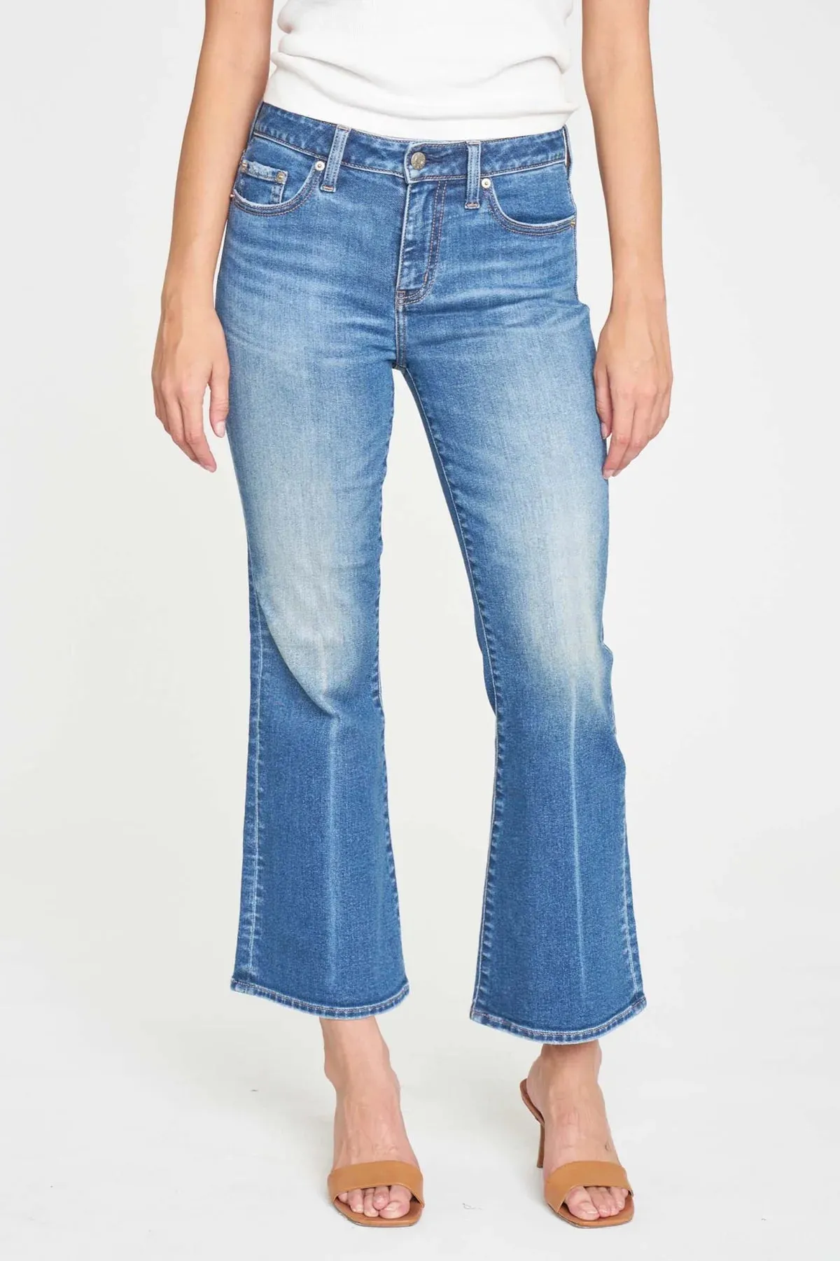 Runway Crop Flare Denim Jeans