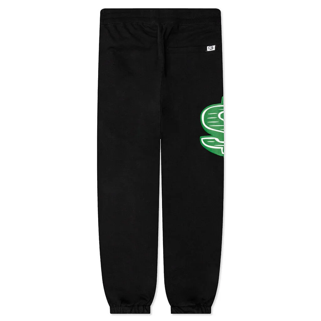 Straight Font Sweat Pant - Black