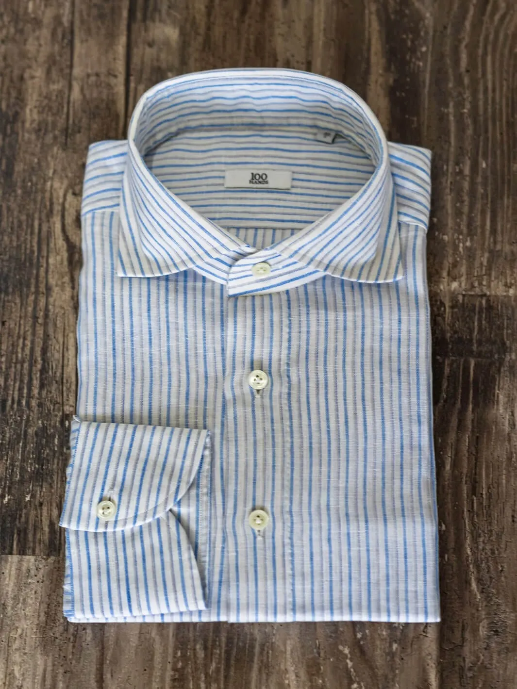 Striped Oxford Dress Shirt - Blue & Grey