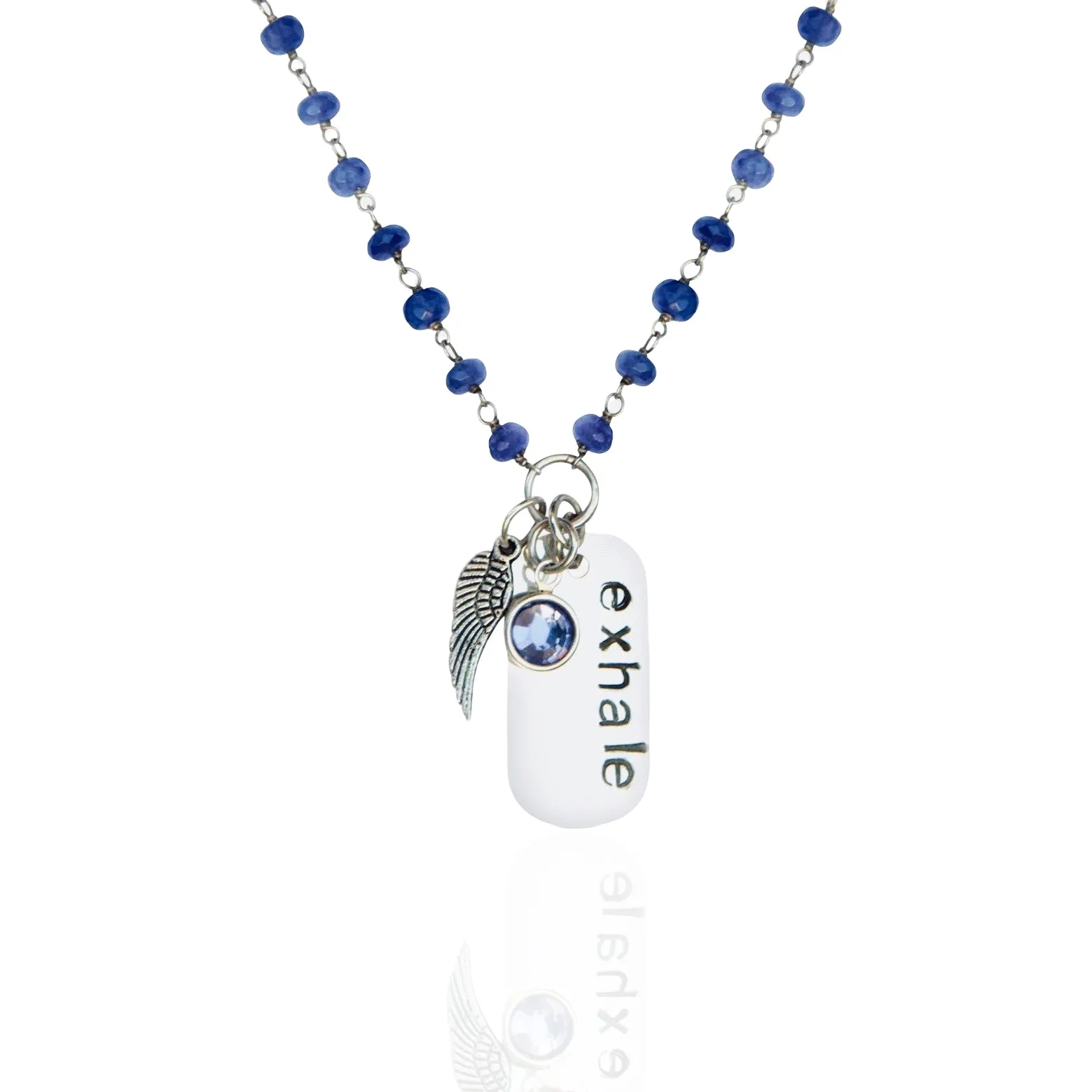 Tanzanite Exhale Dog Tag Necklace to Become Calm