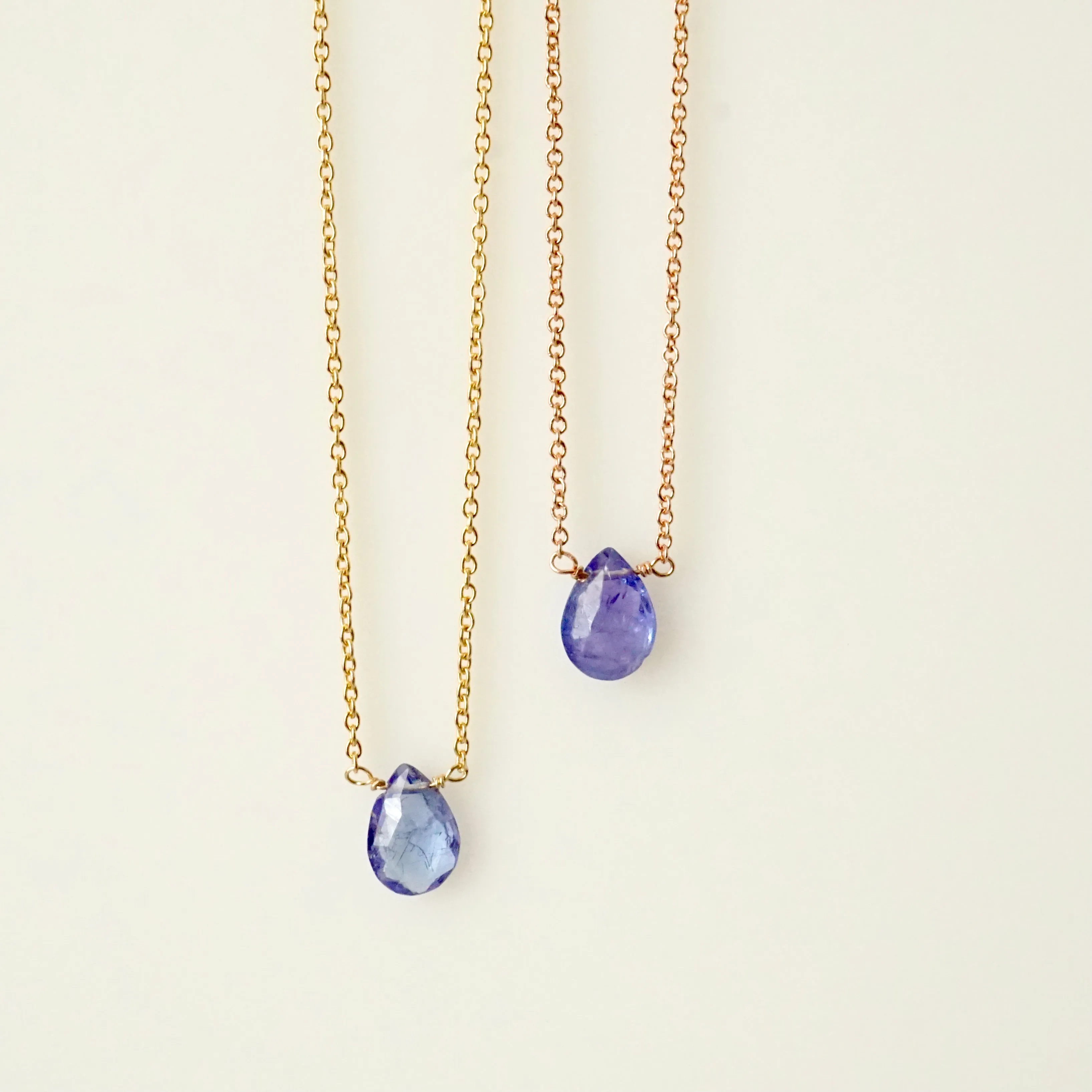 Tanzanite Necklace - Floating Tanzanite Necklace - December Birthstone Ring