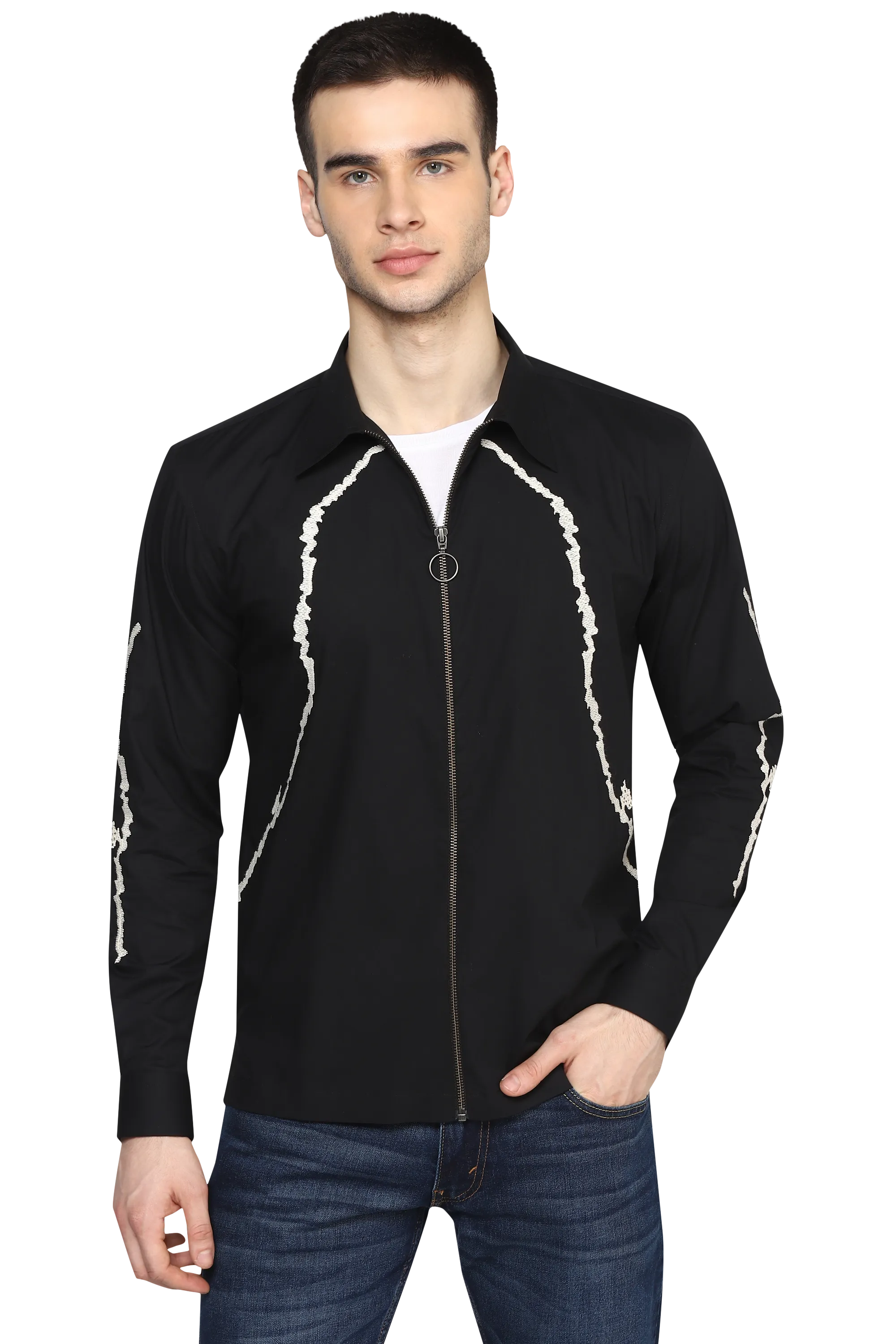 The Thunder Bolt Shacket in Black