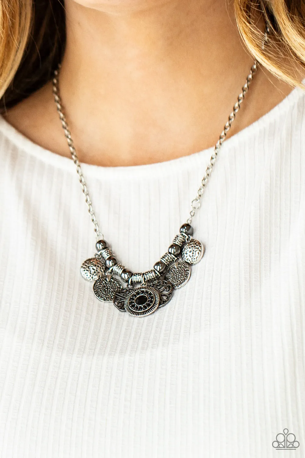 To Coin A Phrase - Black Paparazzi Necklace