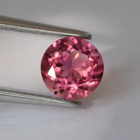 Tourmaline | orangish pink, round cut 6mm, VVS 0.9ct, Africa