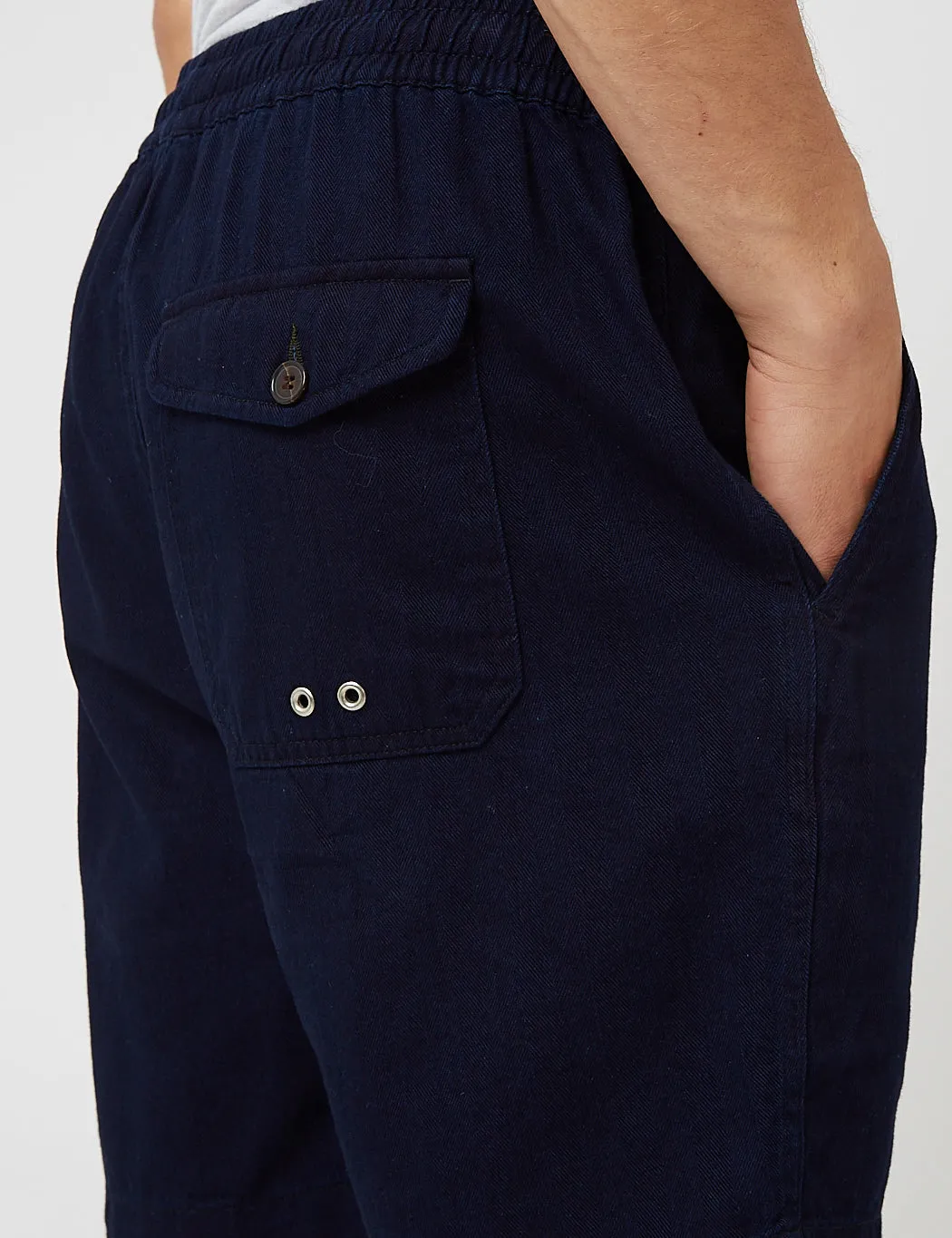 Universal Works Beach Shorts (Herringbone Denim) - Indigo