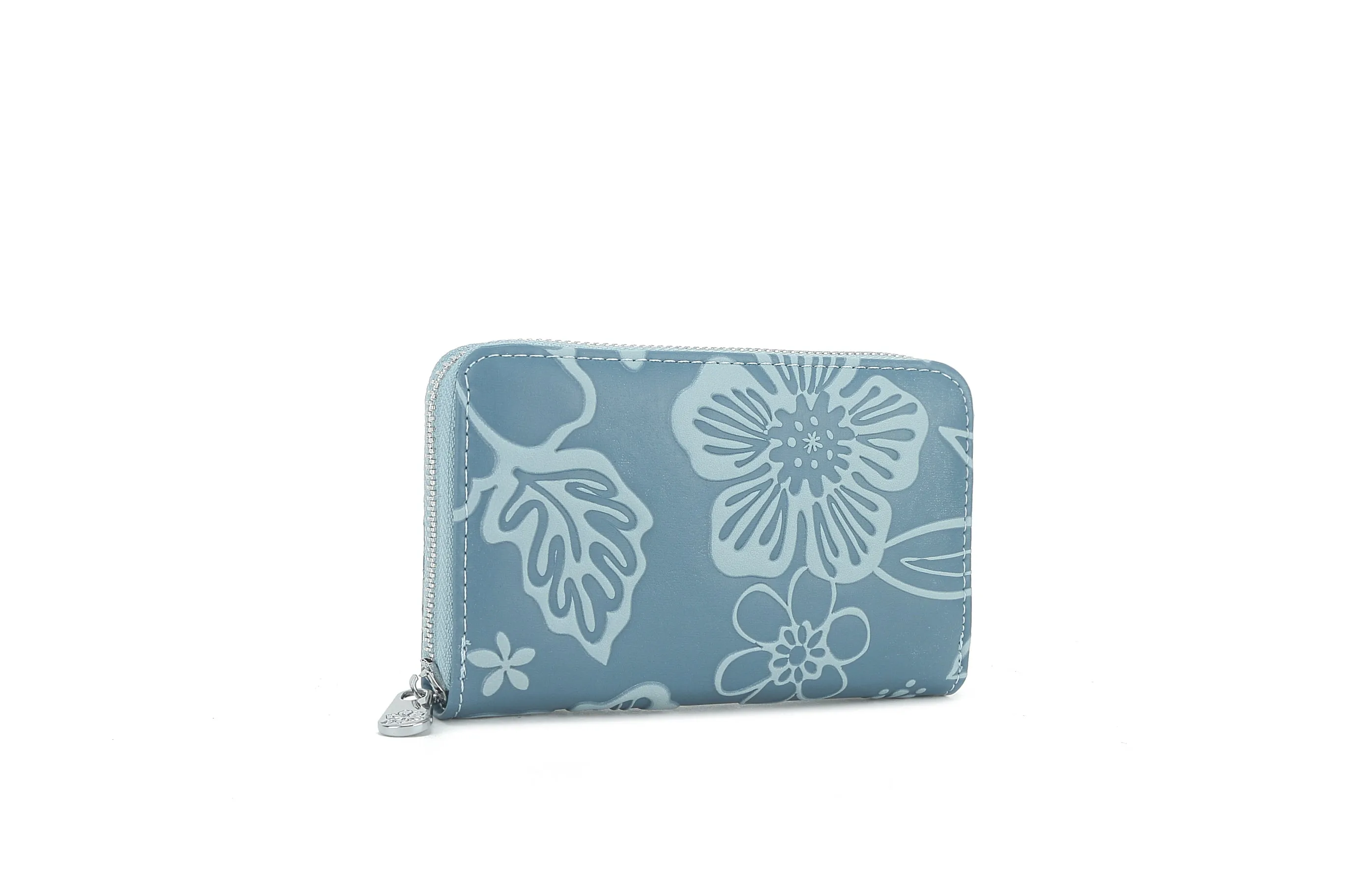 Wallet Chloe Cherry Blossom Embossed Blue