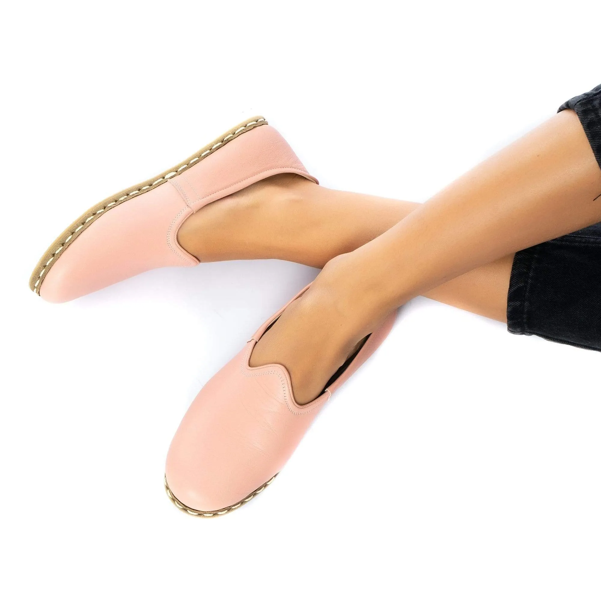 Women's Powder Pink Slip On Shoes