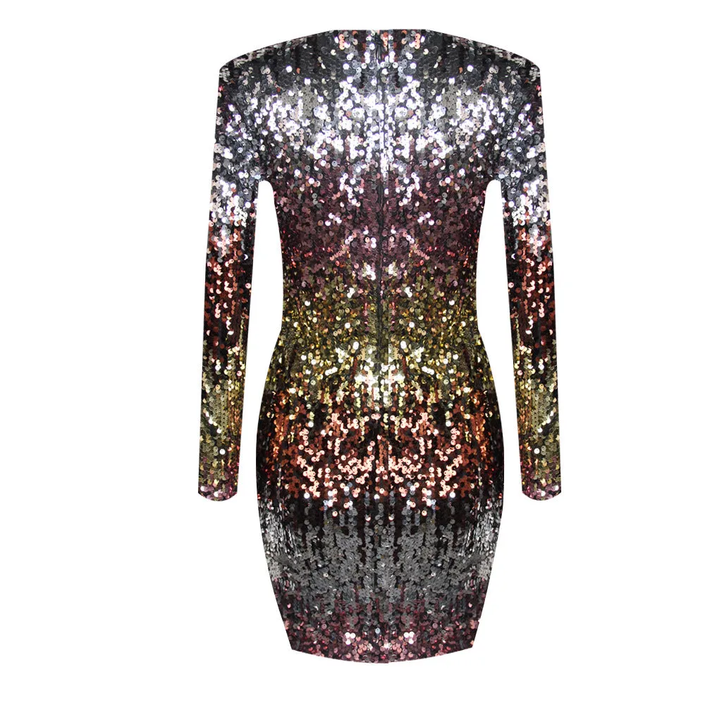 Women's Sexy Sequin Bodycon Club Evening Mini Dress