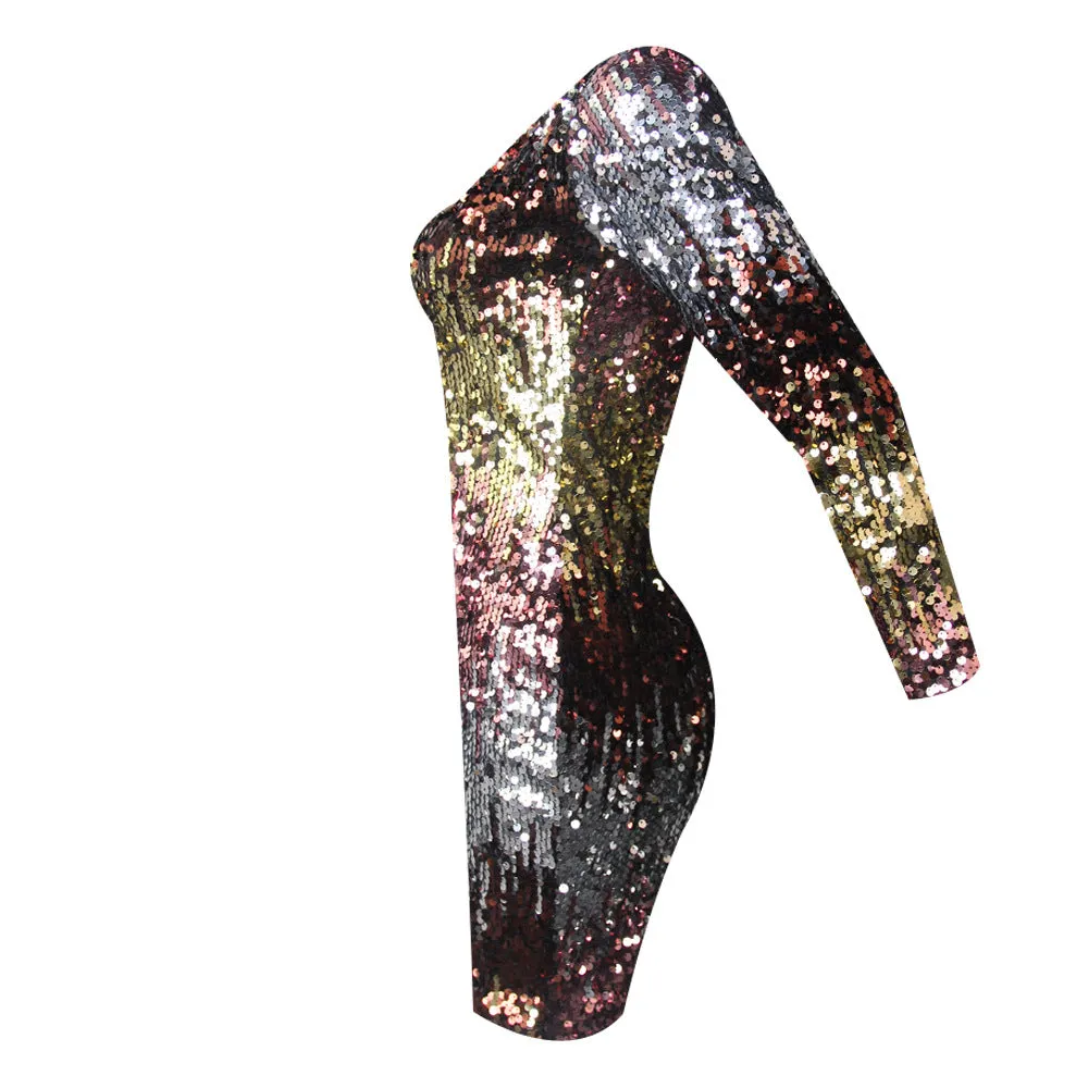 Women's Sexy Sequin Bodycon Club Evening Mini Dress