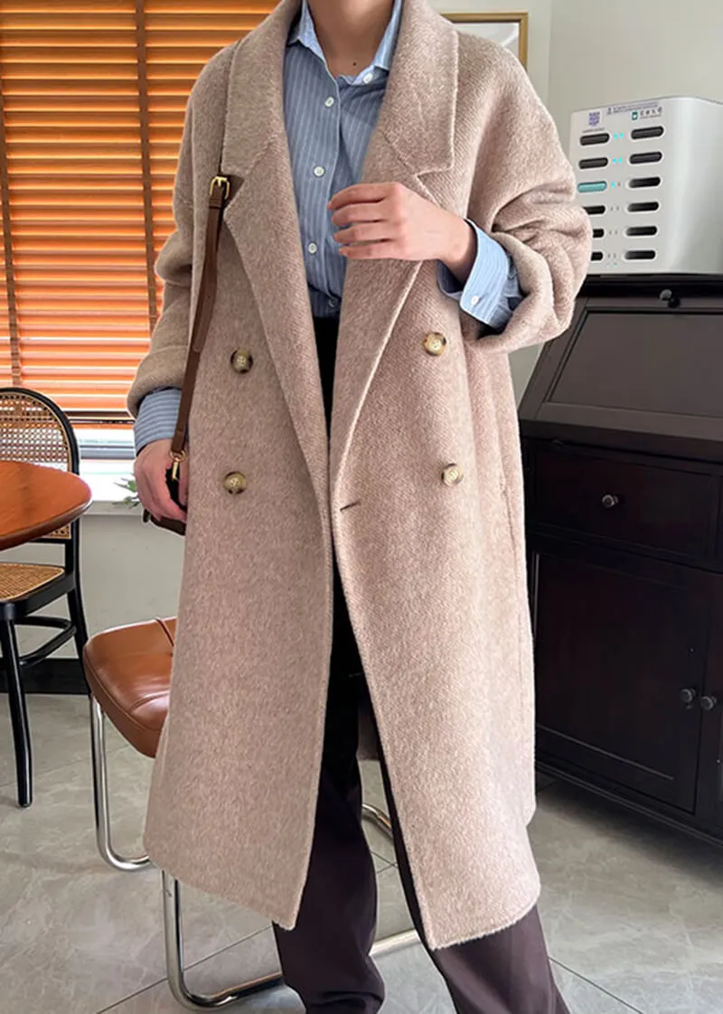 Wool & Cashmere Blend Button Coat