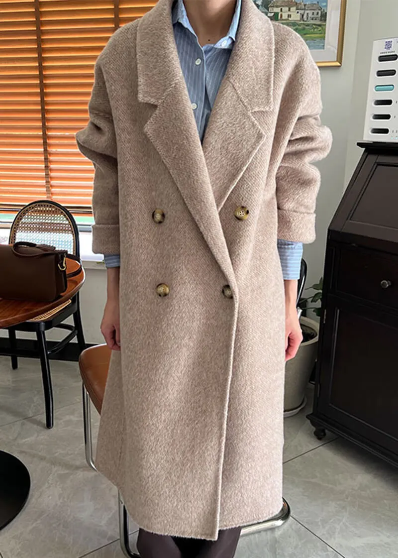 Wool & Cashmere Blend Button Coat